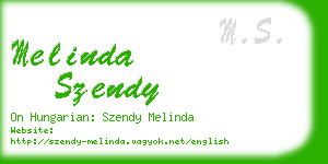 melinda szendy business card